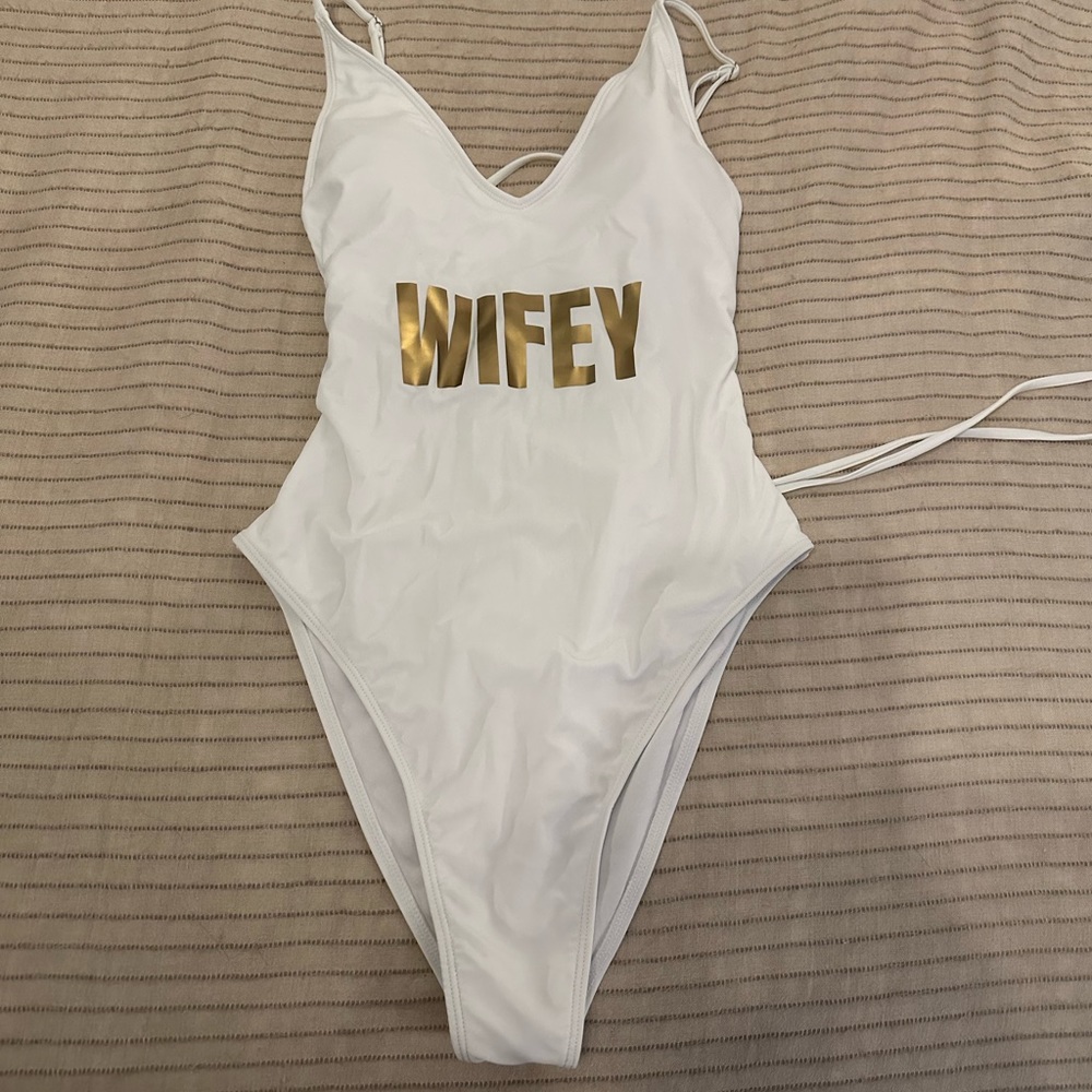“WIFEY” one piece swimsuit for brides